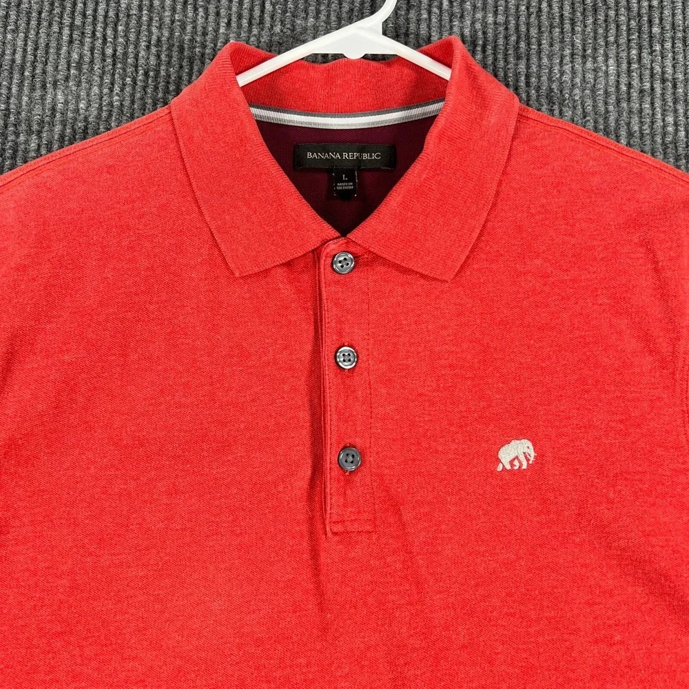 Banana Republic Polo Shirt Mens Large Red Short Sleeve Casual Outdoor Comfort